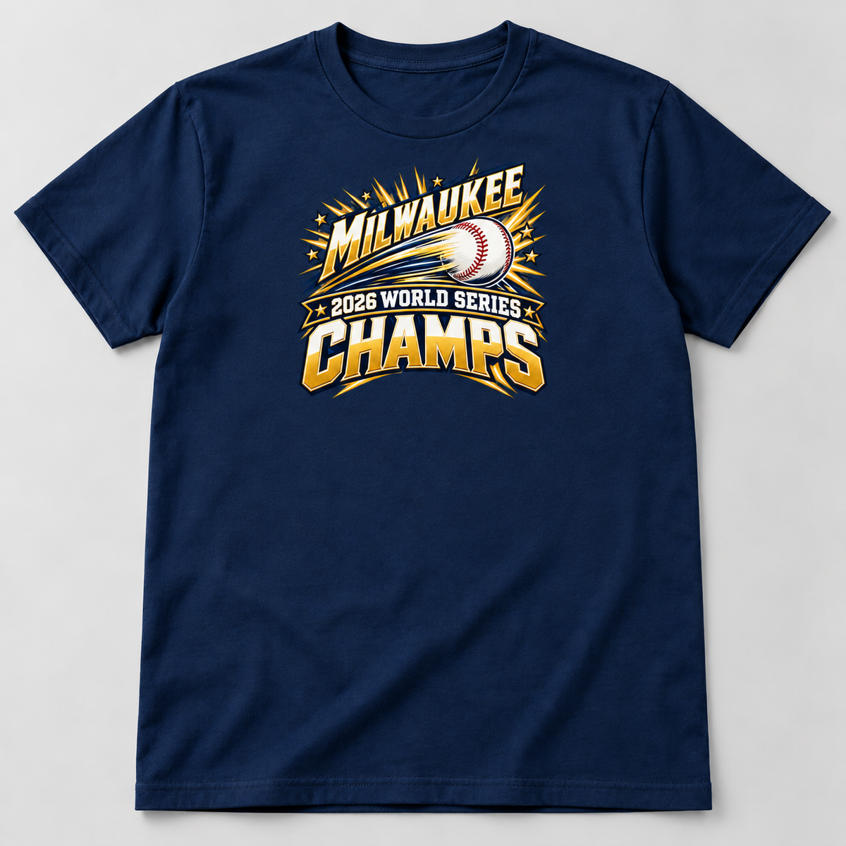 milwaukee-champs navy tee with smaller chest print