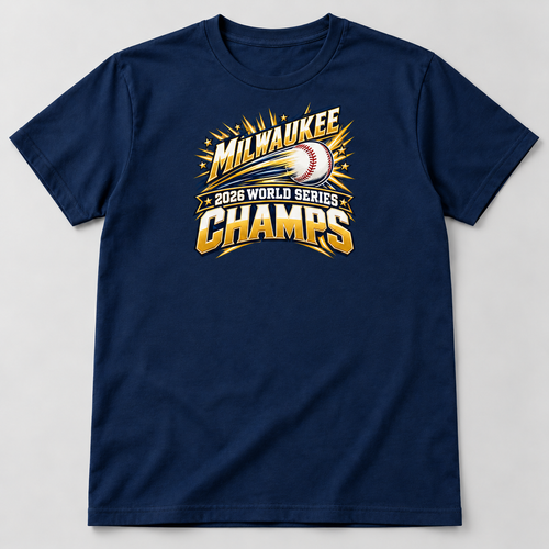 milwaukee-champs navy tee with smaller chest print